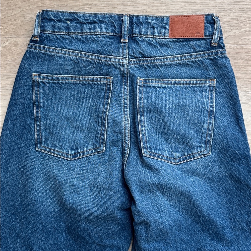 Zara - Rhinestone High Rise Straight Leg Jeans - Picture 5 of 10